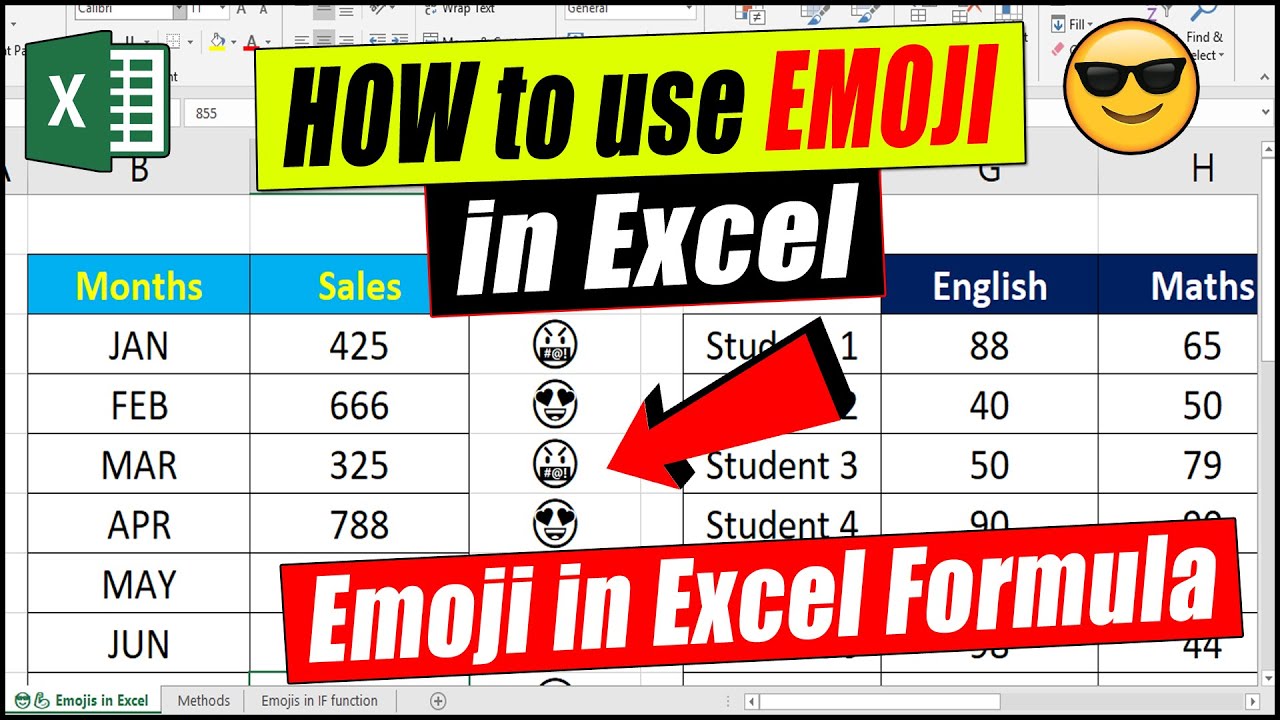 How To Add Emojis In An Excel Formula Youtube