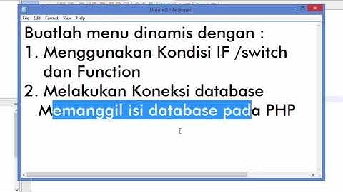 PHP  - Menu Dinamis IF Switch dan Koneksi Database Serta Menampilkan Database