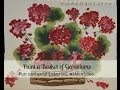 Paint a basket of red geraniums