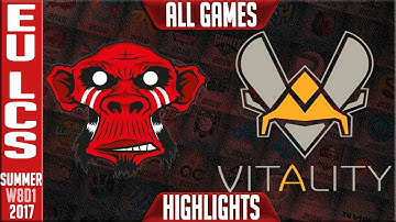 Vitality vs Mysterious Monkeys Highlights ALL GAMES Week 8 EU LCS Summer 2017 VIT vs MM