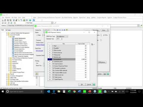 Sage 100 Accounts Payable 1099s Year End 2019 - YouTube
