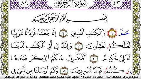سورة الزخرف مكتوبة مفتاح محمد السلطني برواية ابن جماز عن ابي جعفر