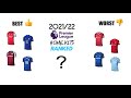 RANKING PREMIER LEAGUE 21/22 HOME KITS