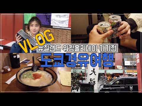 [VLOG] 뉴질랜드 워킹홀리데이 가기전 당일치기급 1박2일 도쿄 경유여행 💙