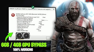 God of War Ragnarok : 6GB/4GB Vram Error Fixed | Not Launching fix | Rtx 3050 /GTX 1060/1650