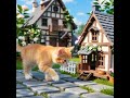 Kitten explores a tiny village