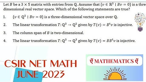 Linear Algebra ID-704072 | CSIR NET  JUNE MATHS