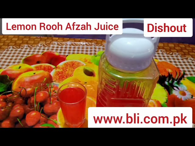 Lemon Rooh Afzah Juice Recipe home made