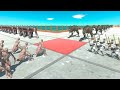 4 Armies Tournament: Infernals vs Humans vs Primates vs Dinosaurs - Animal Revolt Battle Simulator