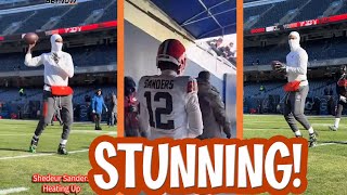 Shedeur Sanders Insane Warmup & Throws in the 6 Degrees Cold Before Bears Match up 🔥Fans Go WILD😱