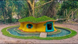 Build The Most Hobbit House With Decoration Underground Room Using Mud And Grass Roof [ Full Video ]