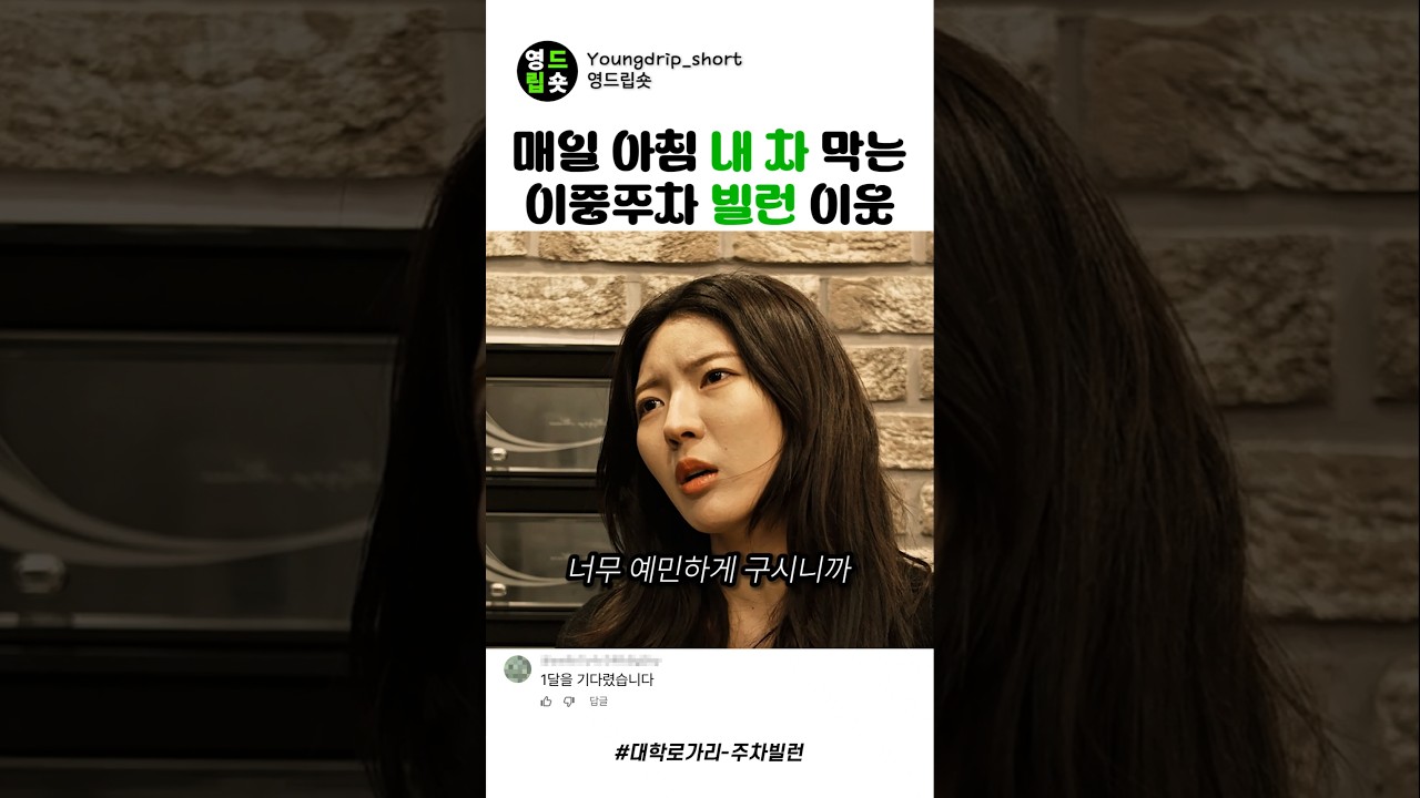 매일 아침 내차막는 이중주차 빌런 이웃 #스케치코미디