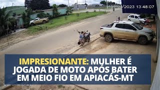 Olha só este tombo de moto que aconteceu em Apiacás-MT