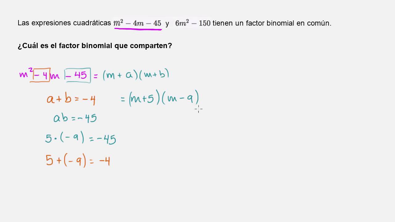 Encontrando un factor binomial en común matemática e suas tecnologias