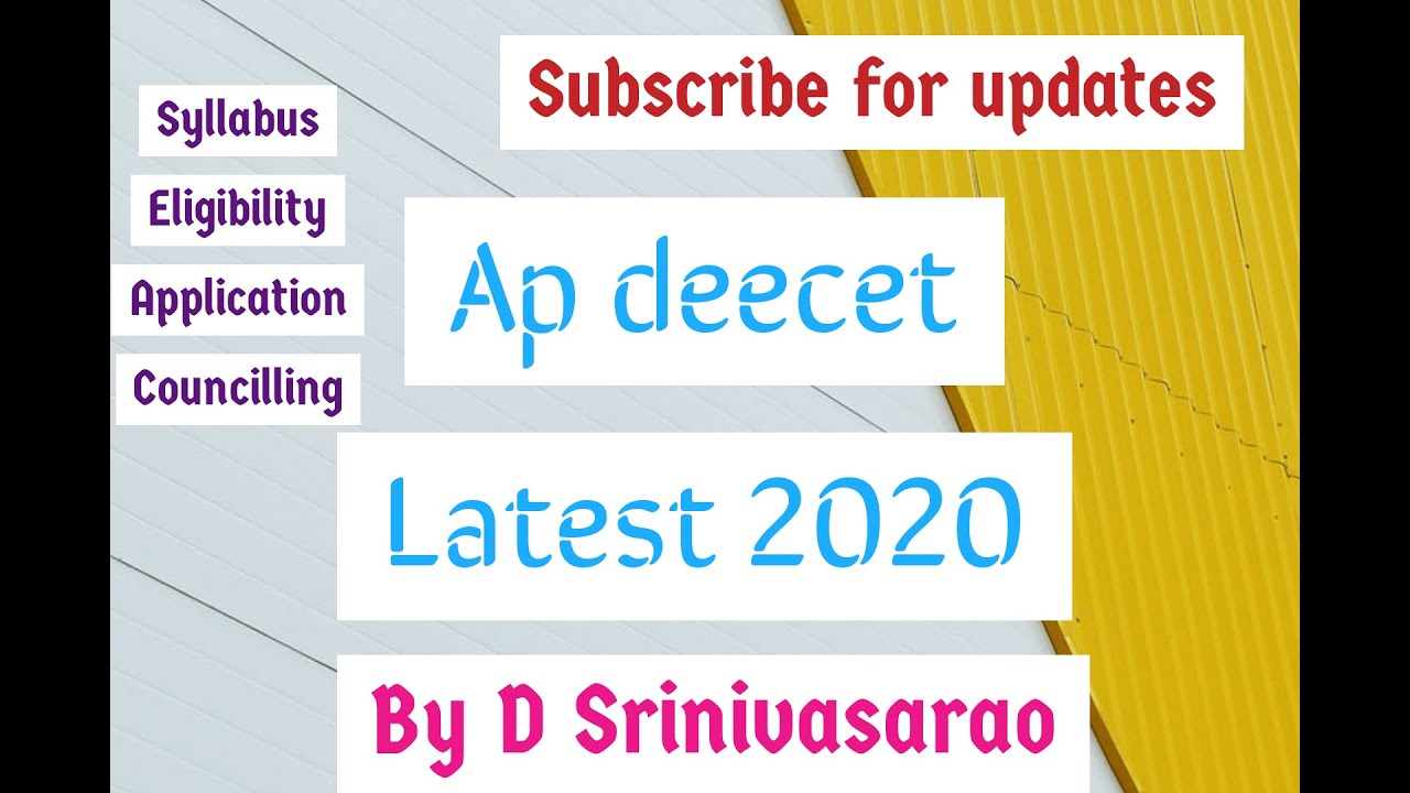 AP DEECET 2020 LATEST
