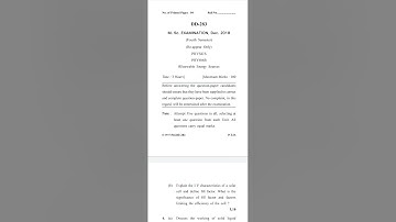 Renewable Energy Resource Physics M.sc 4th sem Dcrust