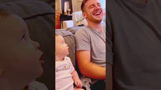 Baby's Adorable Reaction to Dad Will Melt Your Heart 😂❤️ #shorts