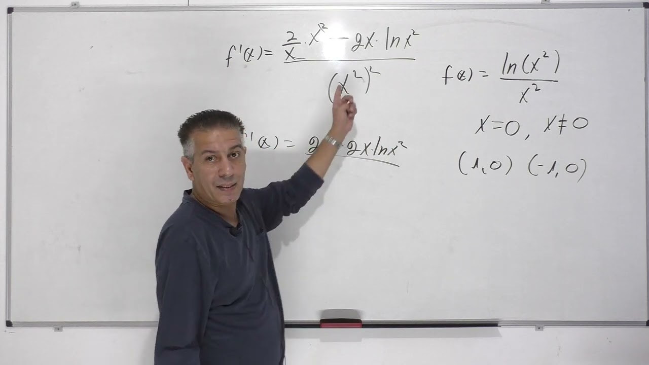 🎓פתרון בגרות 482 קיץ 2018 מועד ב שאלה 5-חקירת פונקציית Ln.