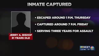 Inmate who walked away from reentry facility, captured