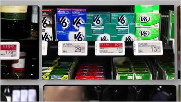 Breece three coloured electronic shelf labels (ESL) installed in a hyper market in Denmark