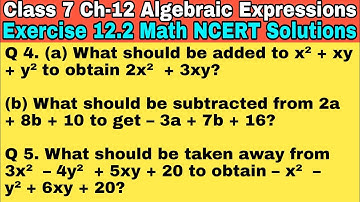 Class 7 Ex-12.2 Q 4 | Q 5 | Algebraic Expressions |Chapter 12 | Exercise 12.2 | Math NCERT Solutions