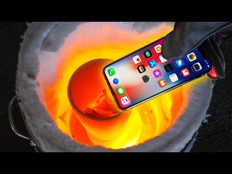 Smelting iPhone X in RED HOT Metal Foundry! 2550 Degrees!!