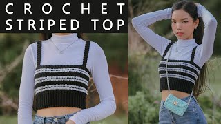 Easy Crochet Striped Top Tutorial | Crochet Striped Top | Chenda DIY