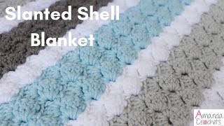 : Slanted Shell Blanket | Easy Crochet Blanket Tutorial