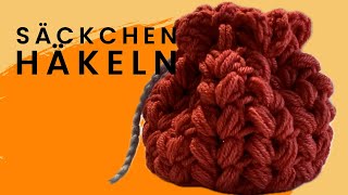 Säckchen häkeln mit Puffmaschen