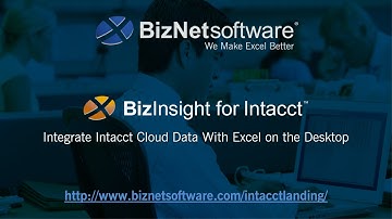 The BizInsight Excel Suite for Intacct