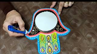 رسم كف من الفن الشعبى / خمسه وخميسه /مفيش أجمل وابسط من الفن الشعبى / folk art