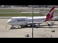 Qantas 747-400 pushback &amp; take off - Sydney Airport