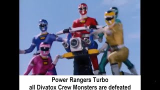 Power Rangers Turbo all Divatox Crew Monsters \u0026 Others are defeated (ENG DUB)