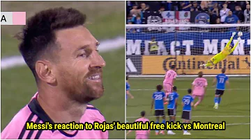 Lionel Messi's reaction to Matias Rojas' beautiful free kick vs Montreal 👏☺
