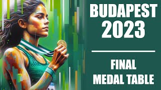 2023 World Athletics Championships | Final Medal Table (27 August) | Budapest budapest23