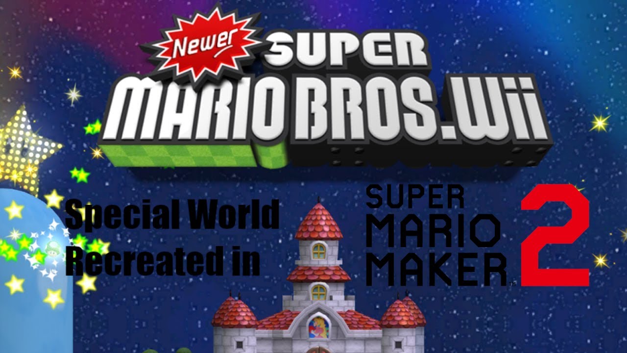 Newer Super Mario Bros. Wii: All World 9 Levels RECREATED in Super Mario Maker 2 (With Newer Music)