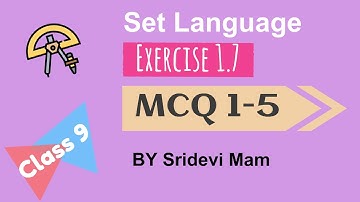 Class 9 chapter 1 Exercise 1.7 MCQ 1 to 5 tn samacheer class 9 maths chapter 1 set language