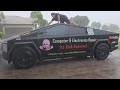 Wiping Down Washing the Tesla Cybertruck in a Florida Lightning and Thunder Thunderstorm Rain Storm