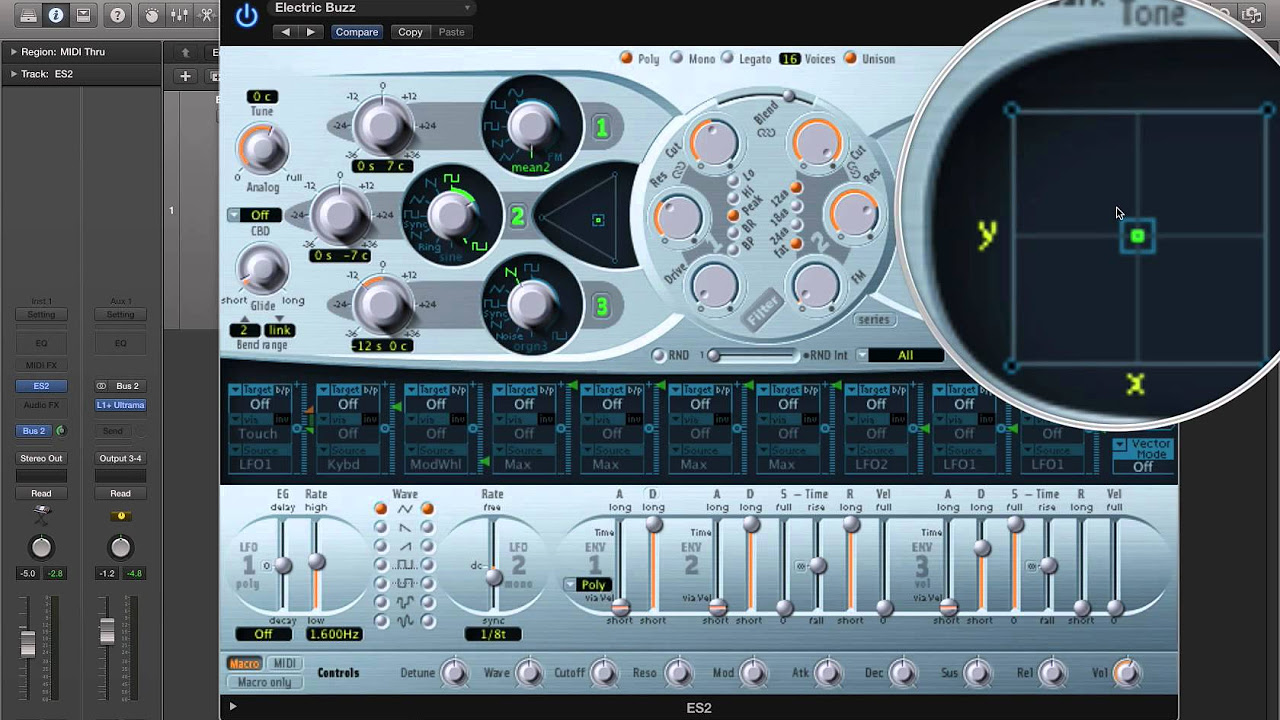 Logic Pro X - Video Tutorial 48 - ES2 Synthesizer (PART 1)