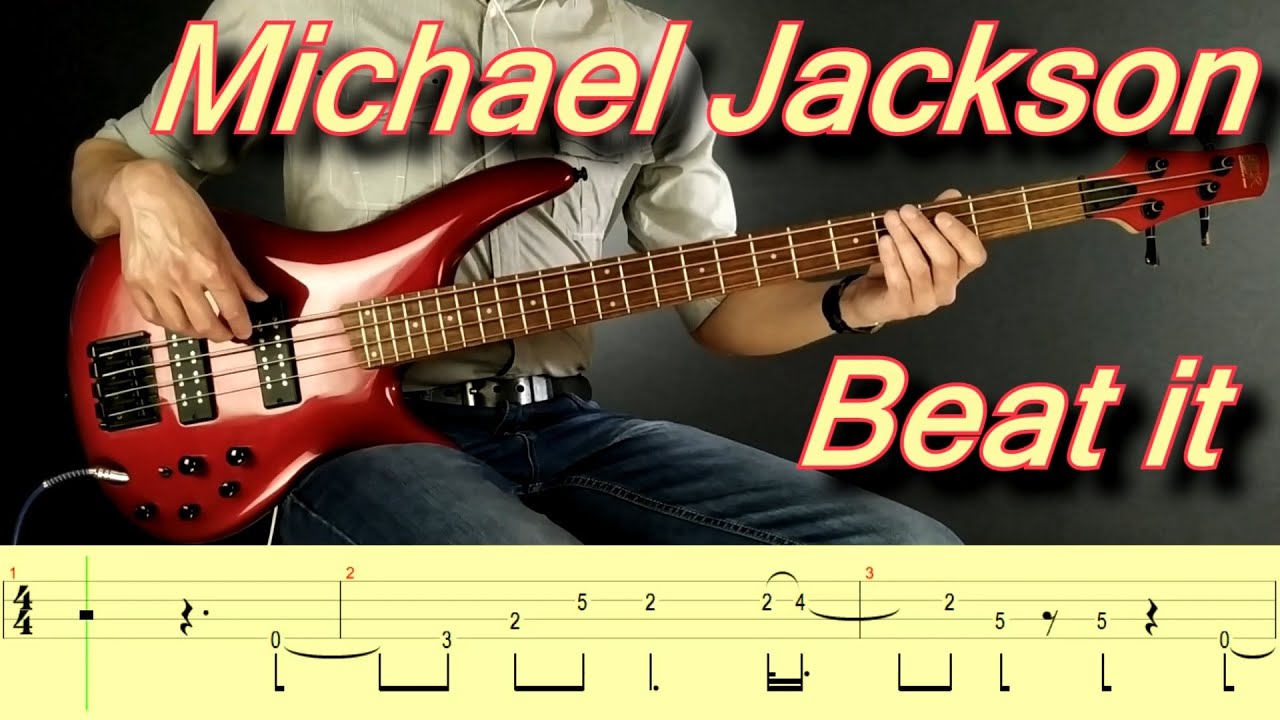 Michael Beat It (bass lesson with tabs) YouTube