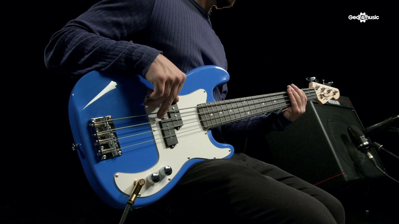 3/4 LA Bass Guitar by Gear4music, Blue Gear4music demo YouTube
