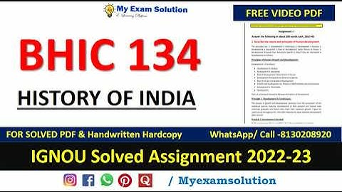 IGNOU BHIC 134 SOLVED ASSIGNMENT 2022-23 {English Medium} IGNOU BA Solved Assignment 2022-23 #BHIC