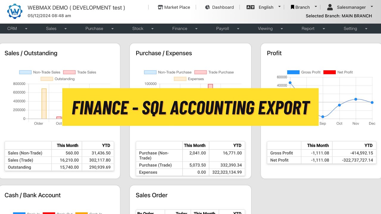 Sql Erp Accounti (华语) Finance - SQL Accounting Export (Webmax ERP System) (V3) - YouTube