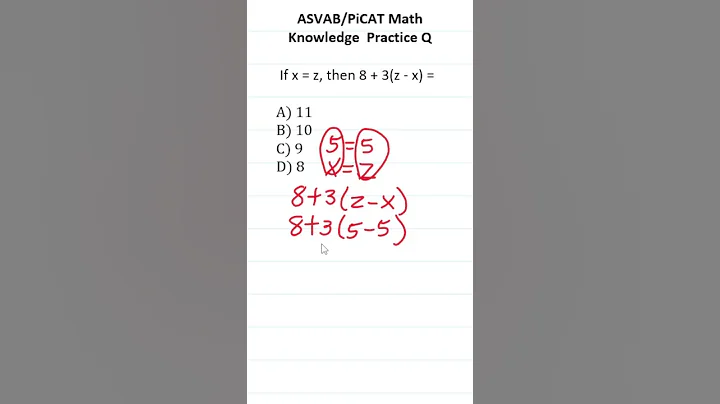 ASVAB/PiCAT Math Knowledge Practice Test Question: Solving Equations #acetheasvab with #grammarhero