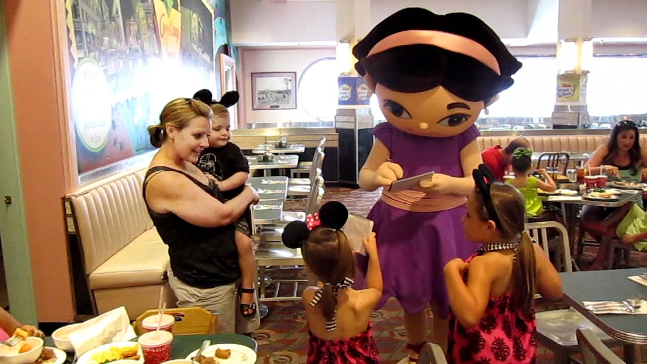 June meets the girls at Disney