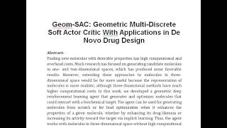 Geom SAC Geometric Multi Discrete Soft Actor Critic With Applications in De Novo Drug Design screenshot 5