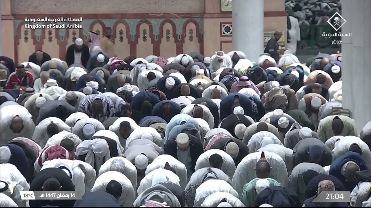 صلاة التراويح كاملة من الحرم النبوي ليلة 15 رمضان 1447 ¦ عبدالمحسن القاسم   خالد المهنا 1080p 25fps