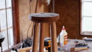 Making a Wooden Stool With Hand Tools  No Talking