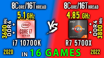 i7 10700K OC vs Ryzen 7 5700X OC Test in 16 Games or i7 10700K - 5.1 GHz vs R7 5700X - 4.85 GHz