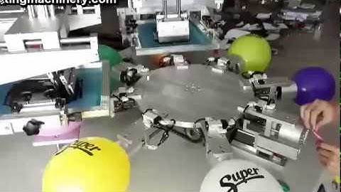 2 color balloon screen printing machine with auto changed sides